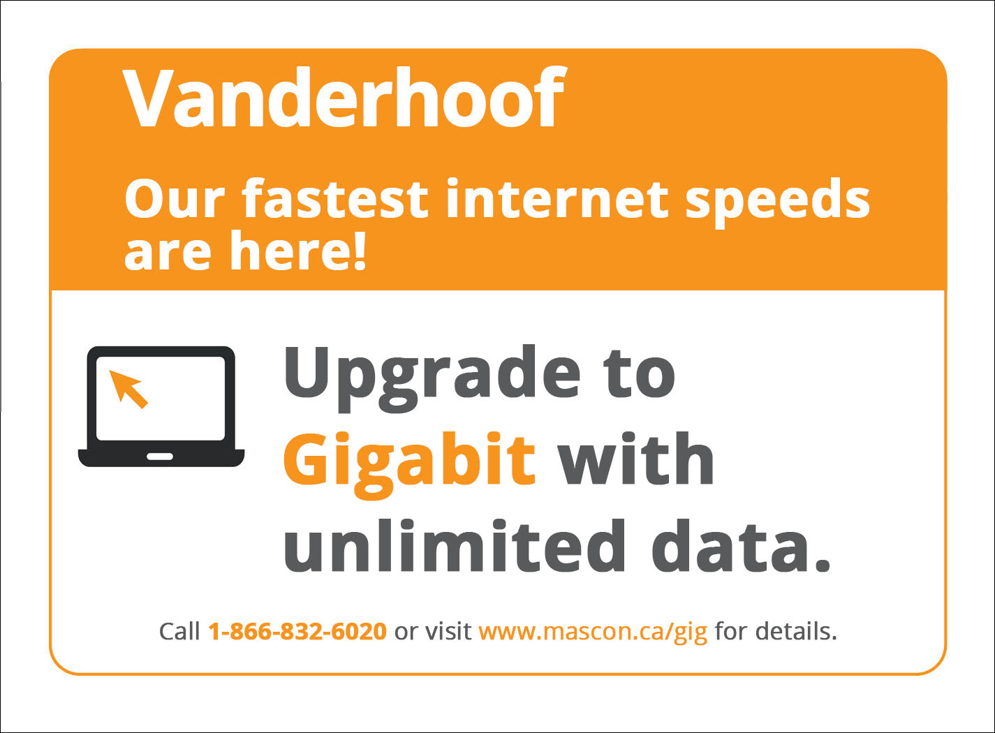 Internet Gigabit for Vanderhoof